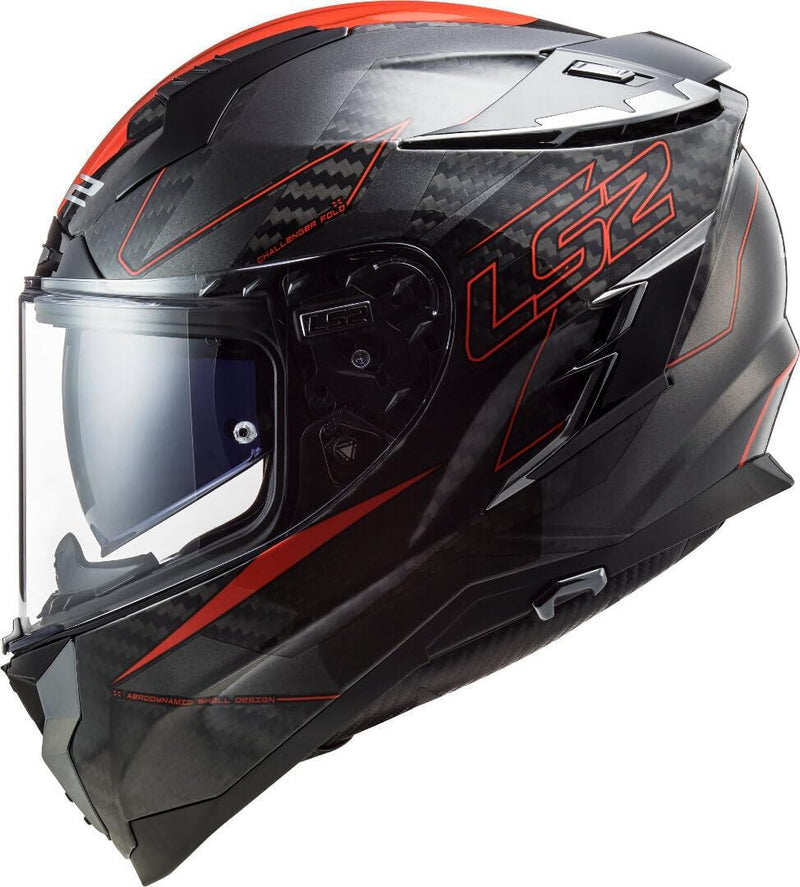 LS2, Integralhelm Challenger Fold, rot lackiert, XS