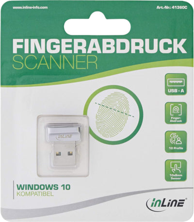 InLine USB Fingerabdruck Scanner, Windows Hello kompatibel 41360C