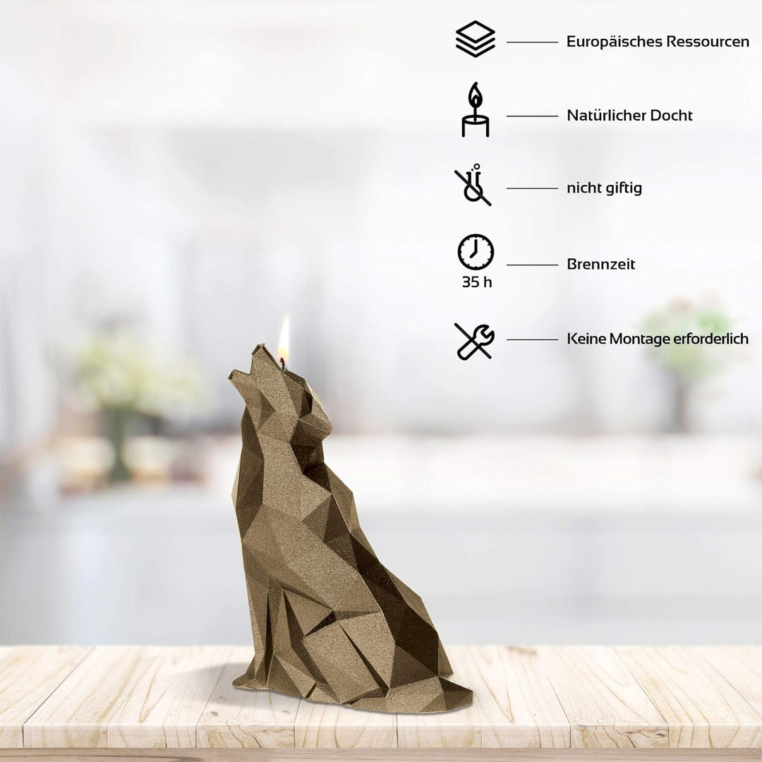Candellana Handmade Wolf Low-Poly Kerze Geschenk- Lustig - Dekorative Kerze - Home Décor - Geschenke