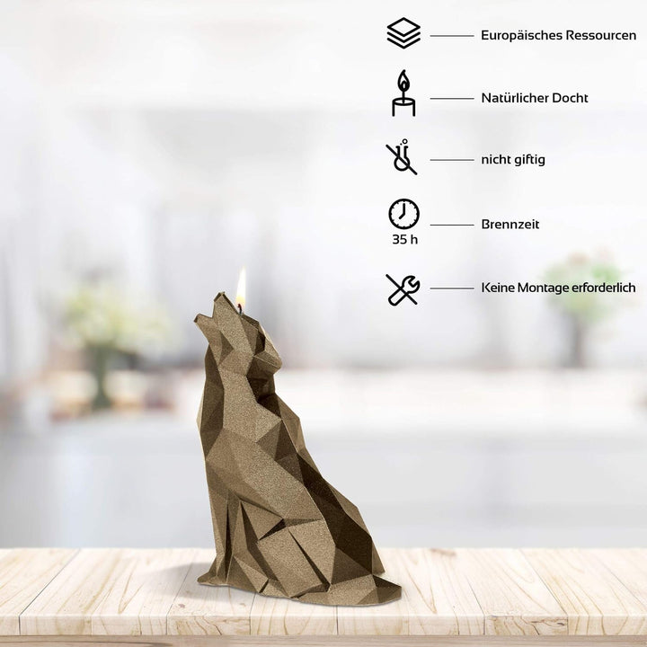 Candellana Handmade Wolf Low-Poly Kerze Geschenk- Lustig - Dekorative Kerze - Home Décor - Geschenke