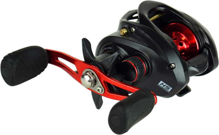 Multi-/Baitcastrolle Linkshand York Deimos 200 Angelrolle Baitcaster Lowprofile