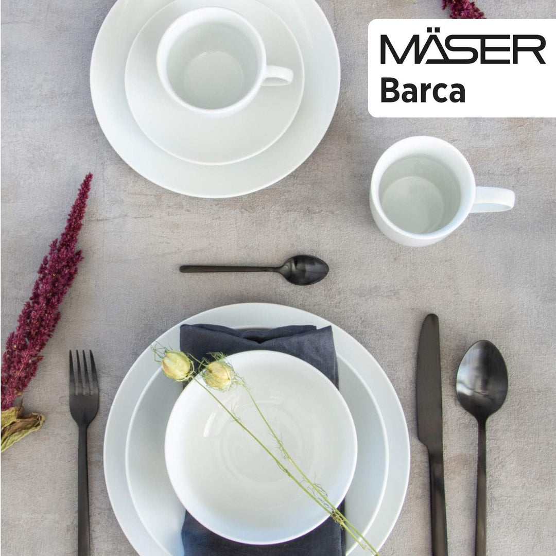 Mäser Kombiservice, Porzellan Barca, Weiss