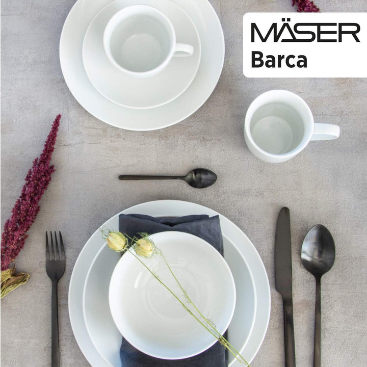 Mäser Kombiservice, Porzellan Barca, Weiss