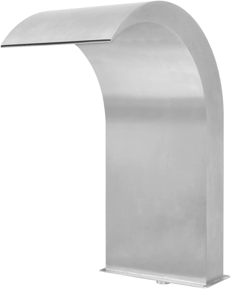 HOMIUSE Pool-Wasserfall Edelstahl 45x30x65 cm Silbern Wasserfall Brunnen Wasserfall Garten Wasserfal