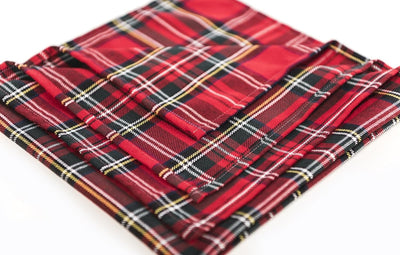 texpot 12 Stück Servietten 50 x 50 cm im Schottenkaro rot Tartan kariert 100% Polyester