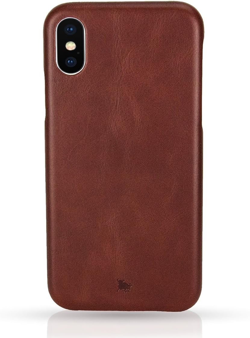 BULLAZO Menor Classic Lederhülle für iPhone X XS, Braun, braun