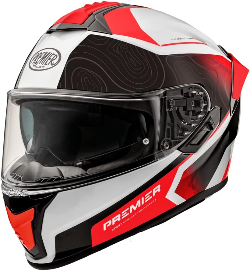 Premier Unisex-Adult Evoluzione Helm S Rot, Schwarz Und Weiss, S Rot, Schwarz Und Weiss
