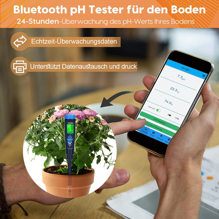Digitales Boden pH Messgerät,Boden und Wasser pH Tester, hochwertiges pH Messgerät für den Heimgebra