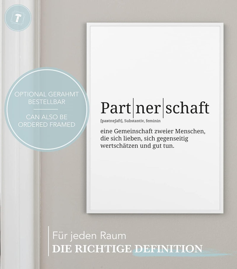 Papierschmiede® Definition: Partnerschaft, DIN A1 (59x84 cm), XXL Poster für Wohnzimmer, Schlafzimme