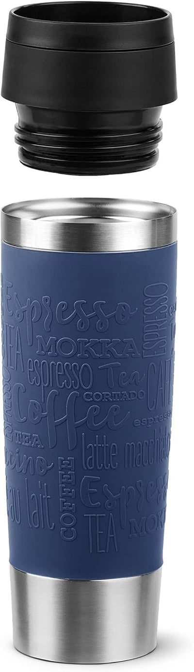 Emsa N20221 Travel Mug Classic Isolierbecher 0,5 Liter | neuer Komfort-Schraubverschluss | Edelstahl