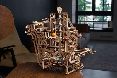 UGEARS DIY Murmelbahn Holz Spirale - Marble Run 3D Holzpuzzle Erwachsene - Holzkugelbahn Modellbausa