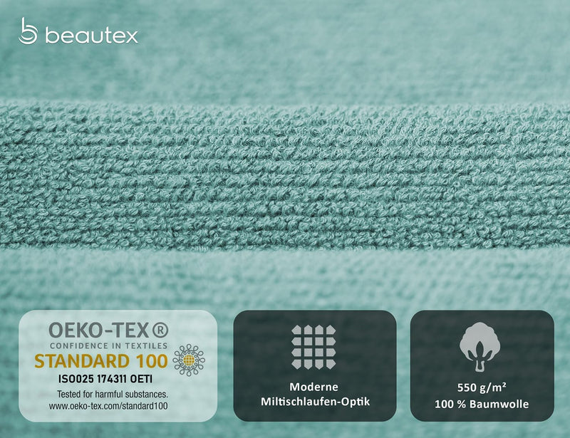 BEAUTEX Handtuch-Set Premium Frottier Sets Made in Europe, 100% Baumwolle 550g/m², Oeko-TEX Zertifiz