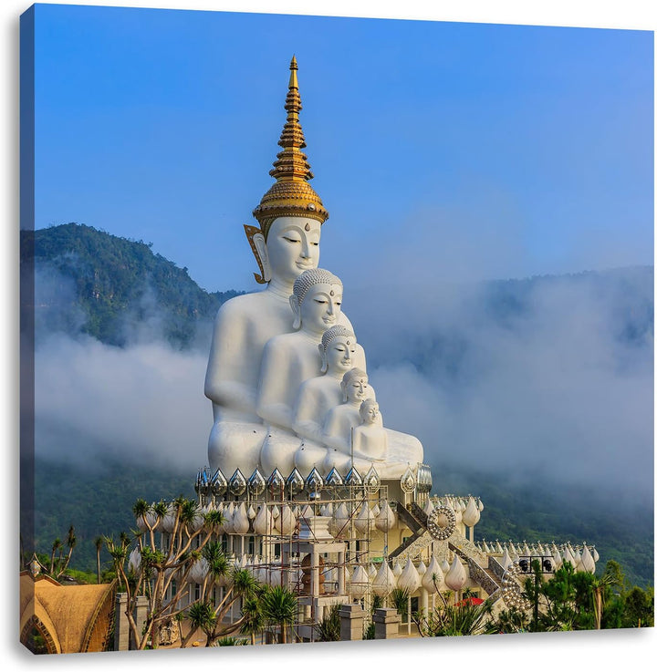 Pixxprint grosse Buddha-Skulptur in Thailand, Format: 70x70 auf Leinwand, 70x70