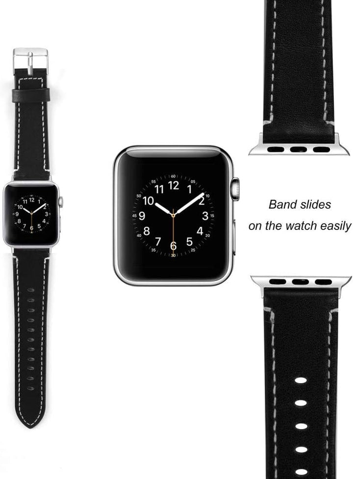 CoverKingz Leder Armband kompatibel mit Apple Watch Armband 42mm/44mm/45mm/49mm - Lederarmband für A