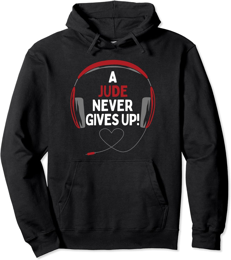 Gaming-Zitat "A Jude Never Gives Up" Headset, personalisierbar Pullover Hoodie