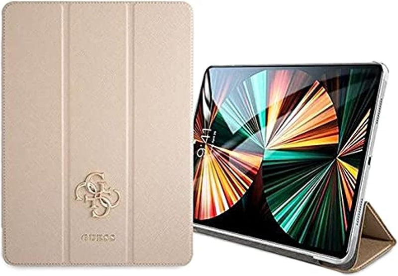 Guess GUIC12PUSASGO Buchcover für iPad 12,9" 2021 golden Saffiano Collection