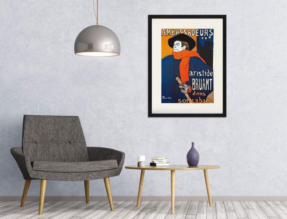 1art1 Henri De Toulouse-Lautrec Poster Aristide Bruant Dans Son Cabaret Gerahmtes Bild Mit Edlem Pas