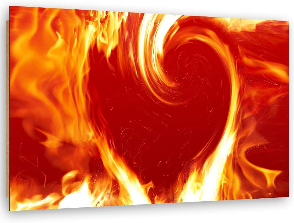 Feeby Dekobild Herz Deko Wand Kunstdruck abstrakt Rot 70x50 cm M14332 70x50 cm, M14332 70x50 cm