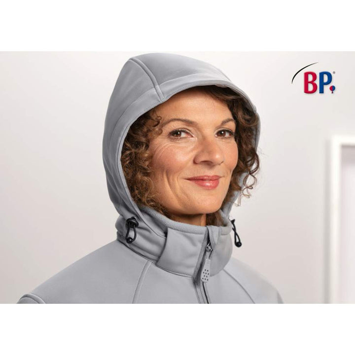 BP 1687-571-0051-XSn Damen-Softshell-Jacke, Einzippbare und in der Breite verstellbare Kapuze, 255,0