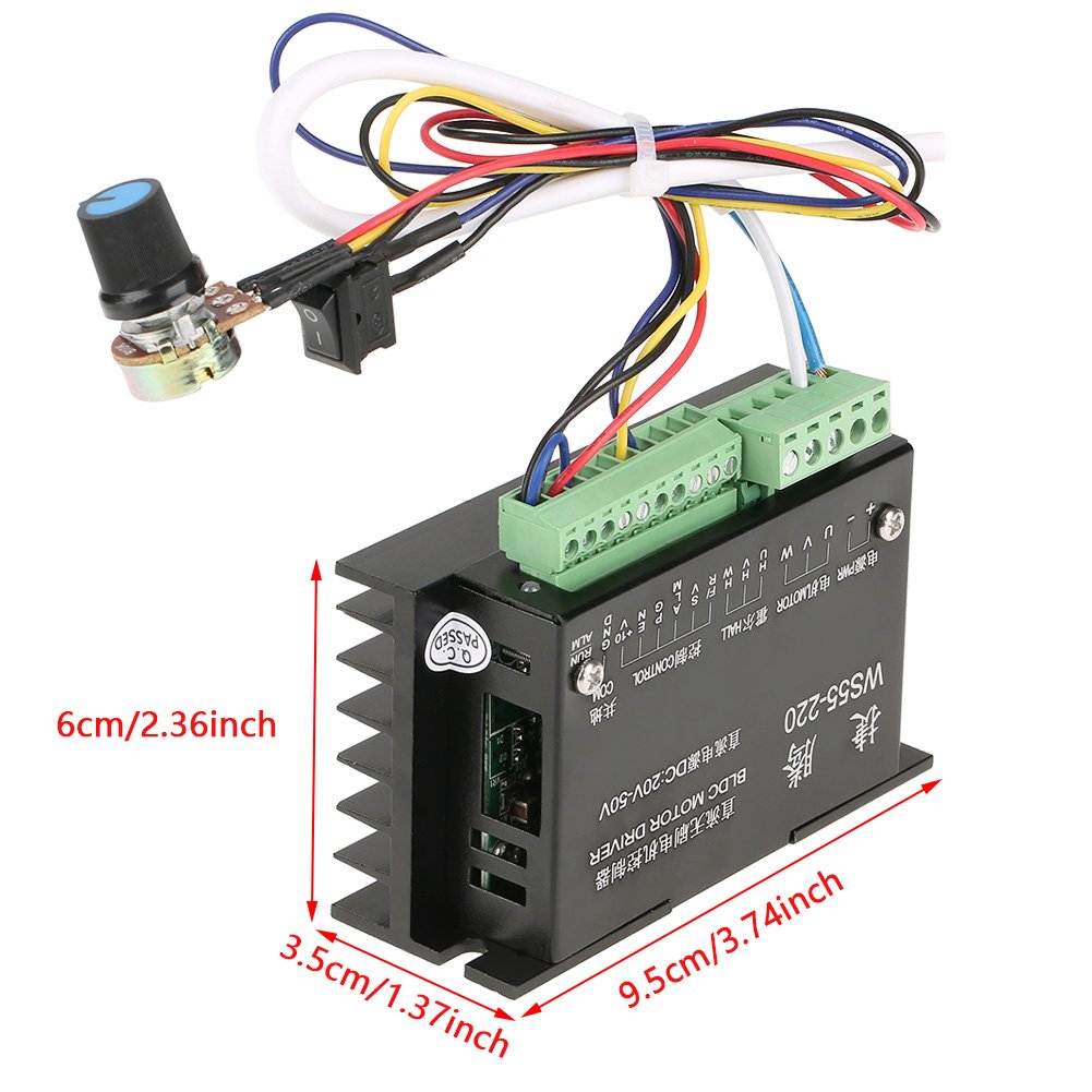 Brushless Spindel BLDC Motorantrieb CNC Controller Board Modul DC48V-500W WS55-220