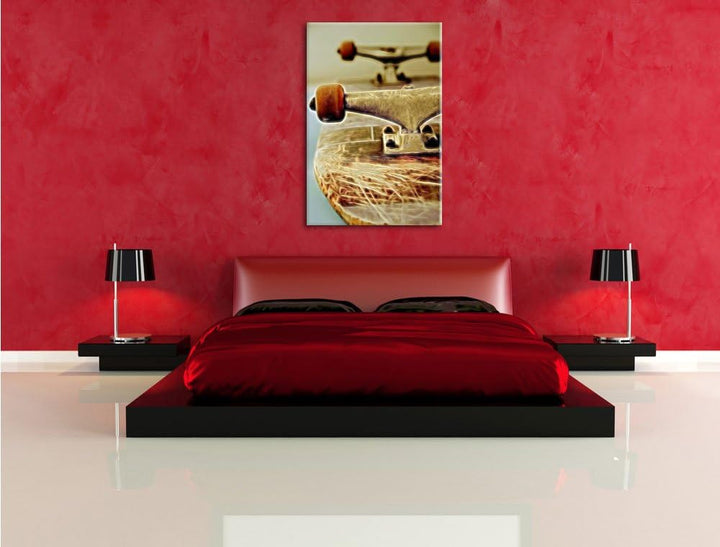Pixxprint Skateboard als Leinwandbild/Grösse: 100x70 cm/Wandbild/Kunstdruck/fertig bespannt, 100x70