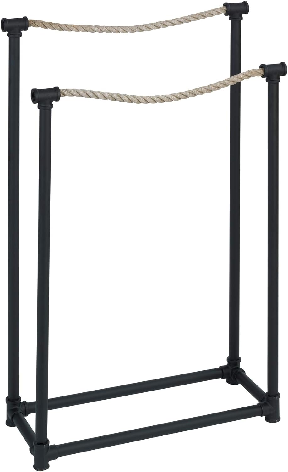 WENKO Handtuchständer Osuna - Kleiderständer, Metall, 50.5 x 85.5 x 20 cm, Schwarz