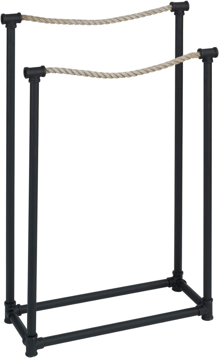 WENKO Handtuchständer Osuna - Kleiderständer, Metall, 50.5 x 85.5 x 20 cm, Schwarz