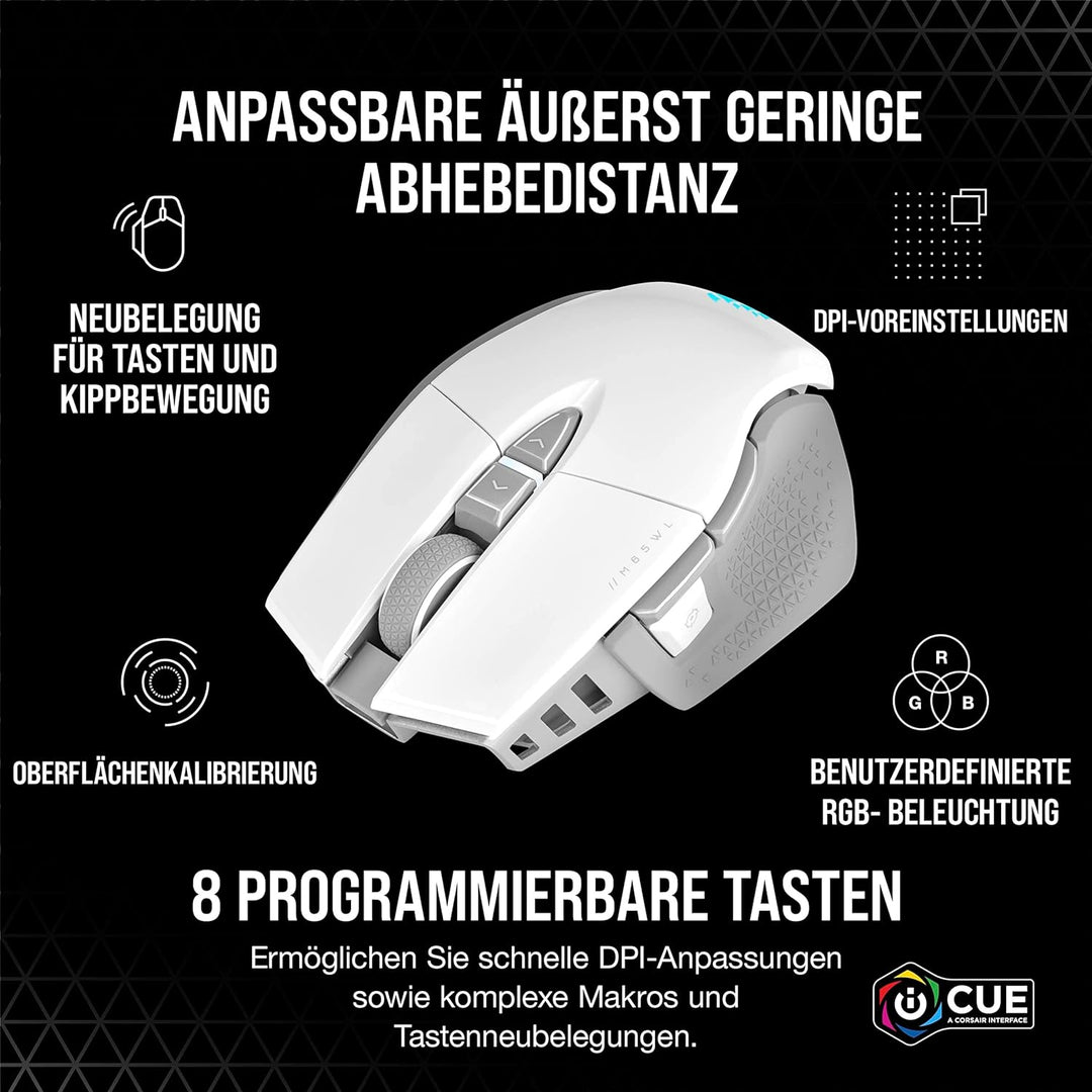 CORSAIR M65 RGB ULTRA WIRELESS Tunable FPS Gaming Mouse - 26.000 DPI - Sub-1ms Wireless - Gewichtssy
