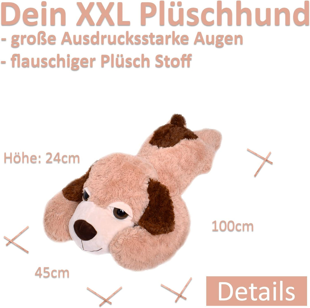 TE-Trend XXL Riesen Kuscheltier Hund gross Stofftier Plüschtier Geschenk Plüschhund Kuschelhund Stof