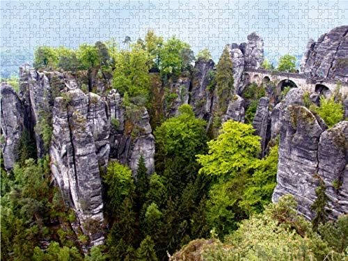 CALVENDO Puzzle Bastei im Elbsandsteingebirge 1000 Teile Lege-Grösse 64 x 48 cm Foto-Puzzle Bild von