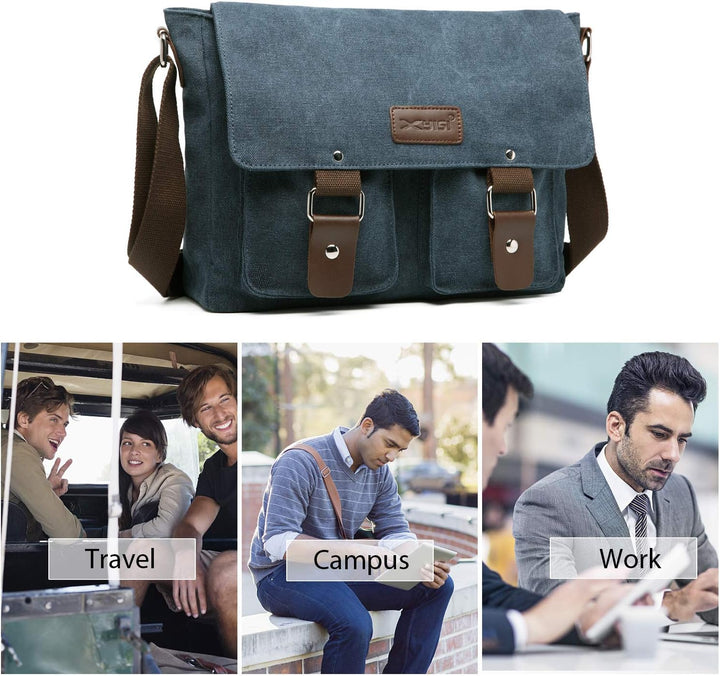 FANDARE Leinwand Messenger Bag Umhängetasche 7.9 inch iPad Tasche Schultertasche Unisex Segeltuch Ta