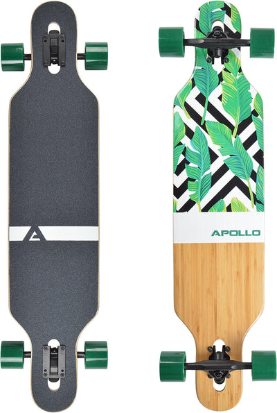 Apollo Longboard, Komplettboard mit High Speed ABEC Kugellagern, Drop Through, Freeride, Skaten, Cru