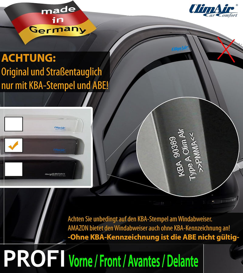 ClimAir Car Comfort Windabweiser kompatibel mit Audi Q2 2016- Modern smoke, Modern smoke