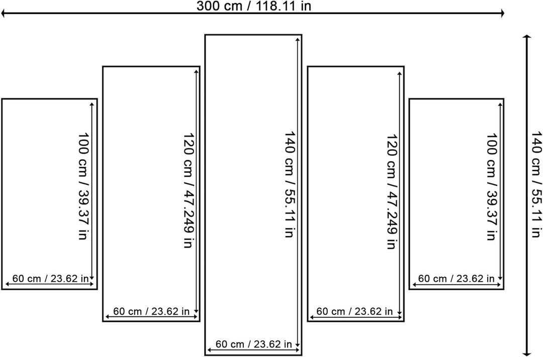Feeby Wandbild XXL 5 Teilig Landschaft Leinwandbild Brücke Wasser Wald grün 300x140 cm Leinwandbild