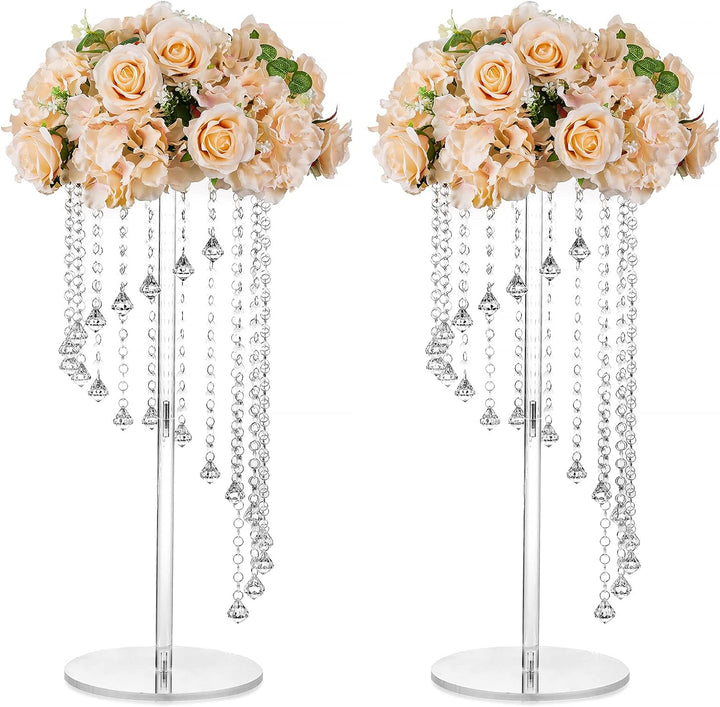 Nuptio Blumenvasen Hochzeit Mittelstücke 2 Stück 60cm Hoch Acryl Vase Steht für Kristall-mittelstück