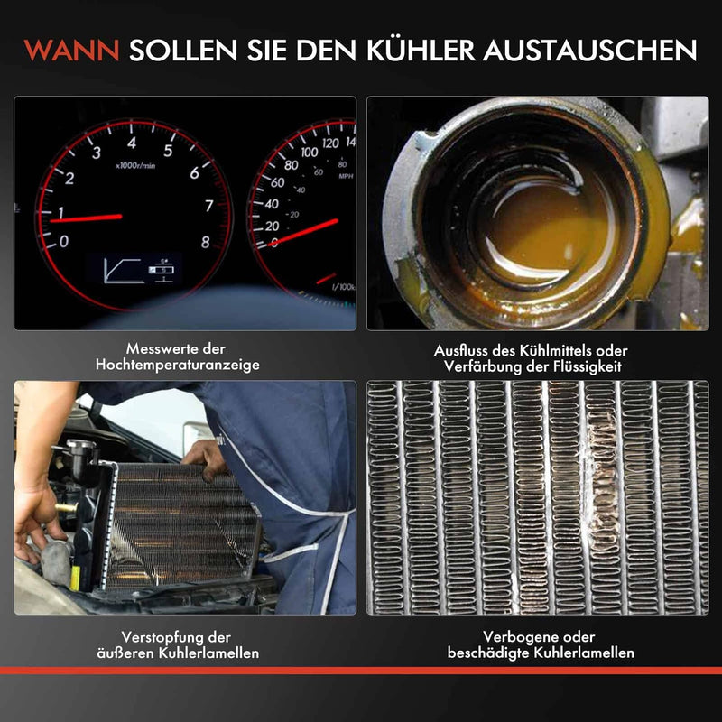 Frankberg Kühler Wasserkühler Motorkühlung Kompatibel mit A3 8P1 8P7 8PA 1.9L 2.0L 2005-2009 Golf Pl