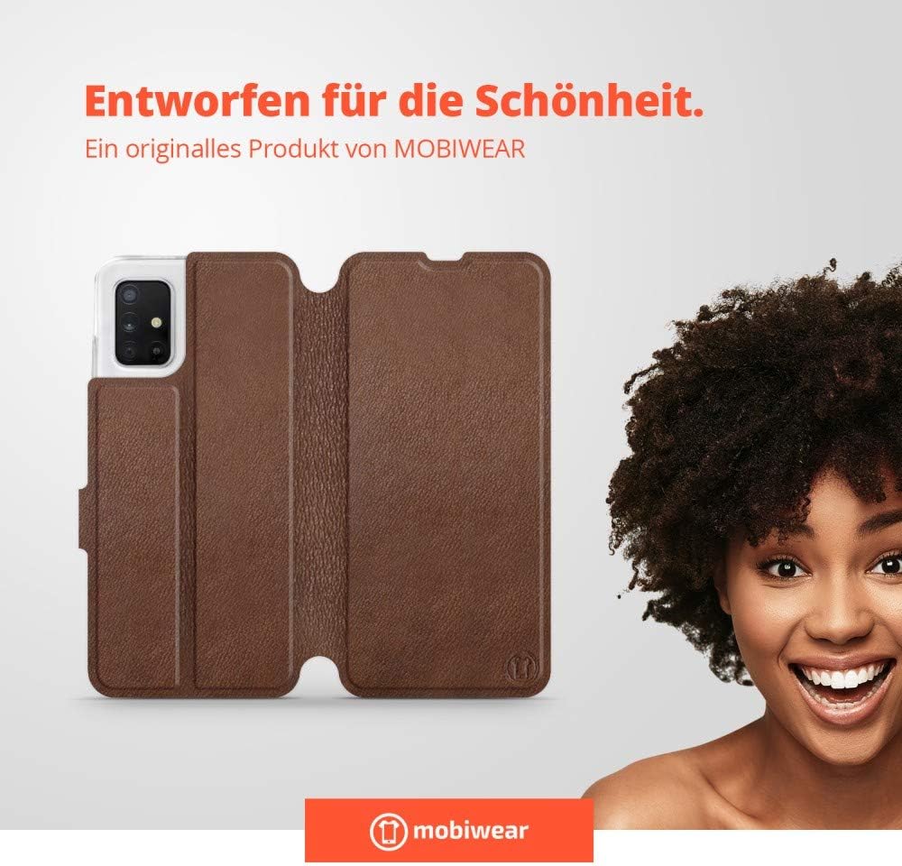 Mobiwear | Echt Lederhülle | Kompatibel mit Samsung Galaxy A51, Made in EU handyhülle, Slim Leather