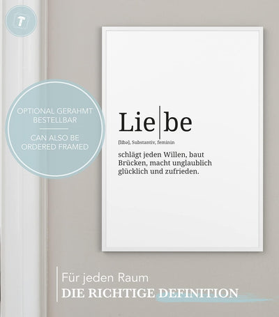 Papierschmiede® Definition: Liebe, DIN A1 (59x84 cm), XXL Poster für Wohnzimmer, Schlafzimmer, Küche