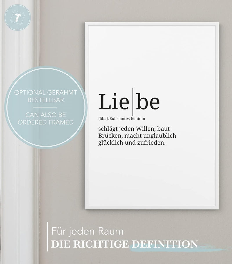 Papierschmiede® Definition: Liebe, DIN A1 (59x84 cm), XXL Poster für Wohnzimmer, Schlafzimmer, Küche