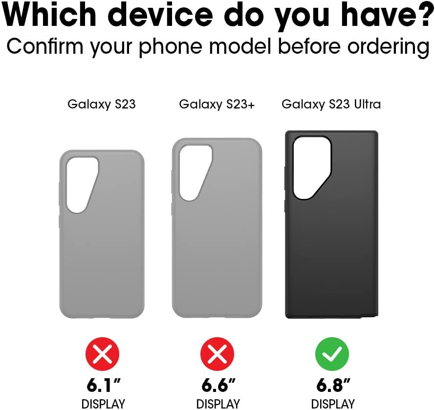 OtterBox Commuter Series Schutzhülle für Galaxy S23 Ultra, Schwarz Commuter Serie Schwarz, Commuter