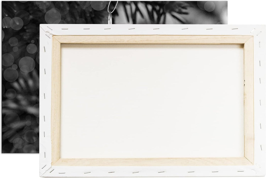 deyoli Weihnachtlicher Schmuck Effekt: Schwarz&Weiss Format: 80x60 als Leinwandbild, Motiv fertig ge