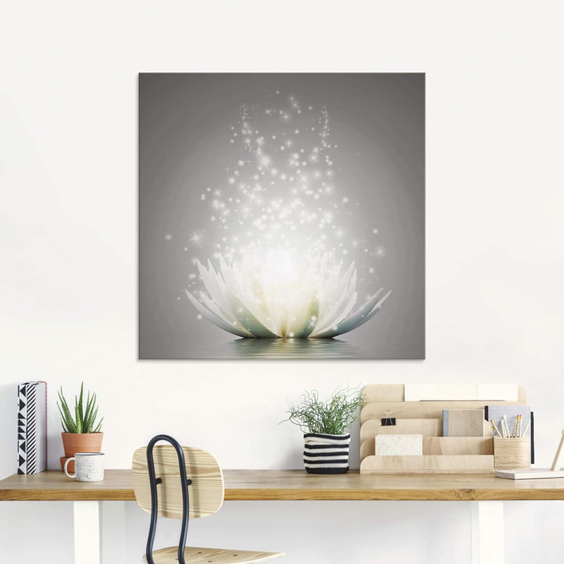 ARTland Glasbilder Wandbild Glas Bild einteilig 60x45 cm Querformat Abstrakte Kunst Botanik Blumen S