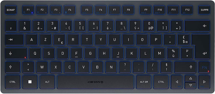CHERRY KW 7100 Mini BT, Kompakte Multi-Device-Tastatur mit 3 Bluetooth-Kanälen, Französisches Layout