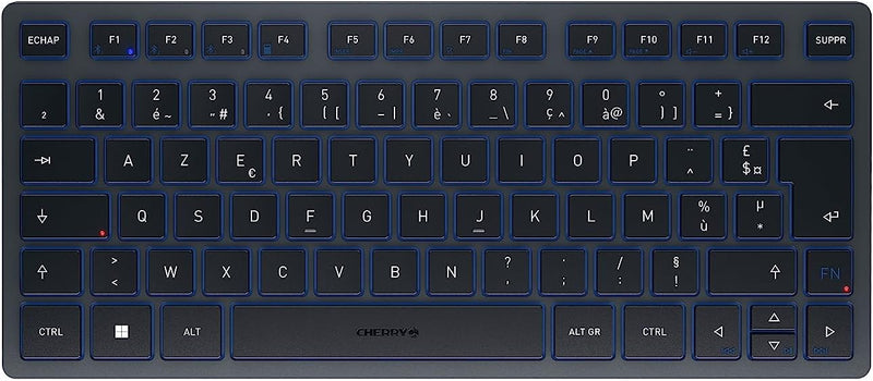 CHERRY KW 7100 Mini BT, Kompakte Multi-Device-Tastatur mit 3 Bluetooth-Kanälen, Französisches Layout