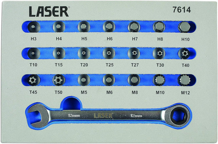 Laser Tools 7614 Bit-Set, niedriges Profil, 22-teilig