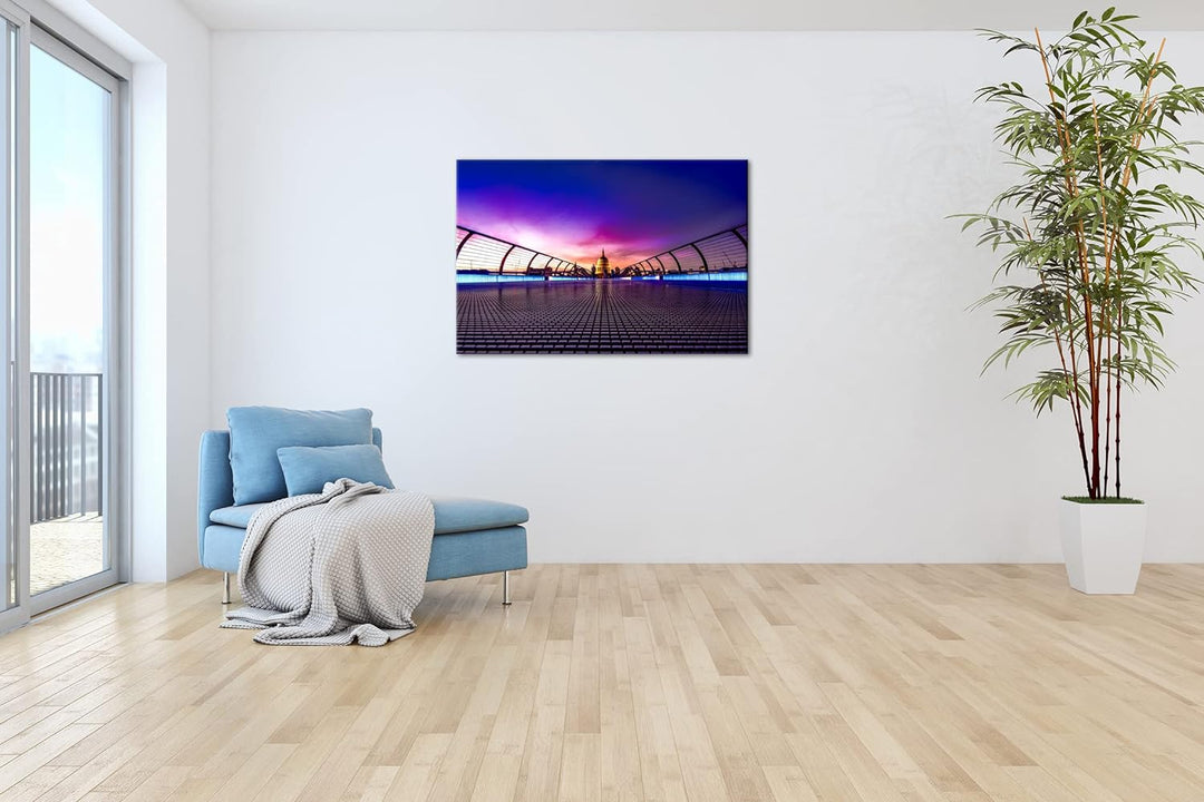 deyoli Dämmerung im historichen London Format: 80x60 als Leinwandbild, Motiv fertig gerahmt auf Echt