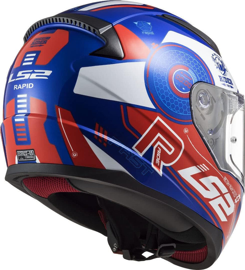 LS2 Integralhelm Motorrad Rapid Stratus blau weiss rot XXL XXL Blau / Weiss / Rot, XXL Blau / Weiss