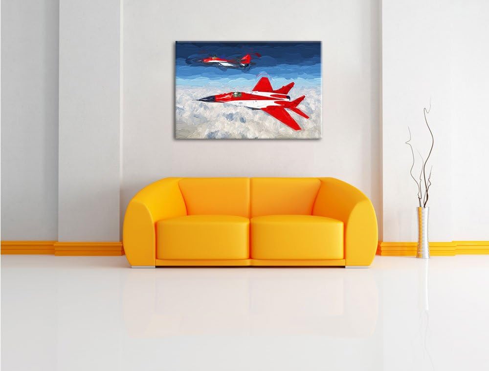Pixxprint Kampfjets 100x70cm Leinwandbild Wandbild Kunstdruck, 100x70