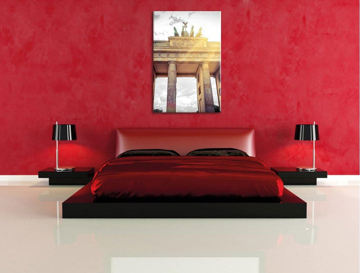 Pixxprint berühmtes Brandenburger Tor in Berlin als Leinwandbild/Grösse: 100x70 cm/Wandbild/Kunstdru