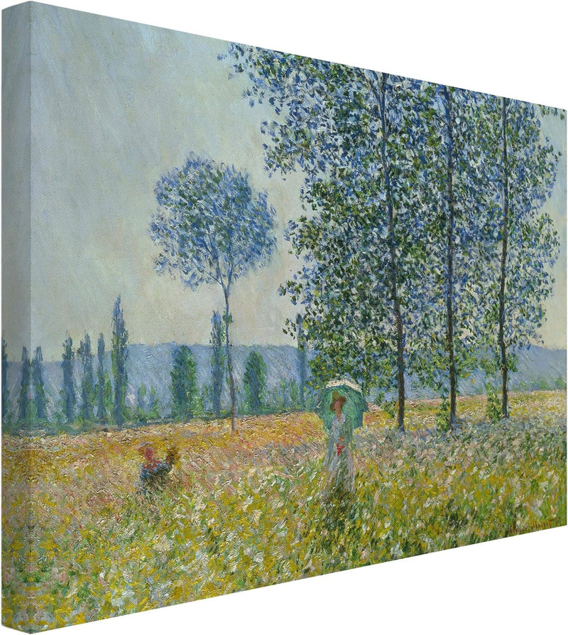 Leinwandbild - Claude Monet - Felder im Frühling Querformat 60 x 80 cm 60cm x 80cm, 60cm x 80cm